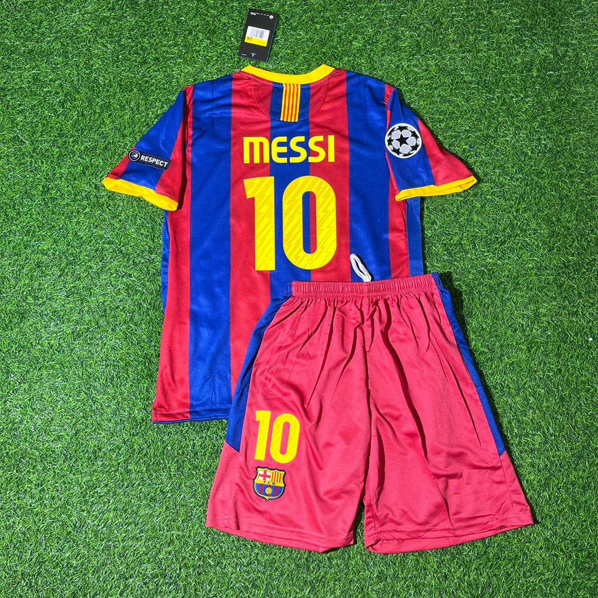 Maillot de football rétro pour enfant Lionel Messi Barcelone 2011 Finale de Londres