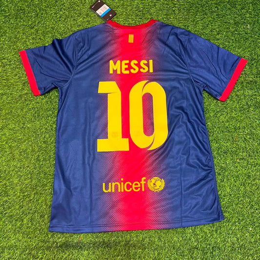 Maillot de football rétro domicile du FC Barcelone de Lionel Messi 2012/2013
