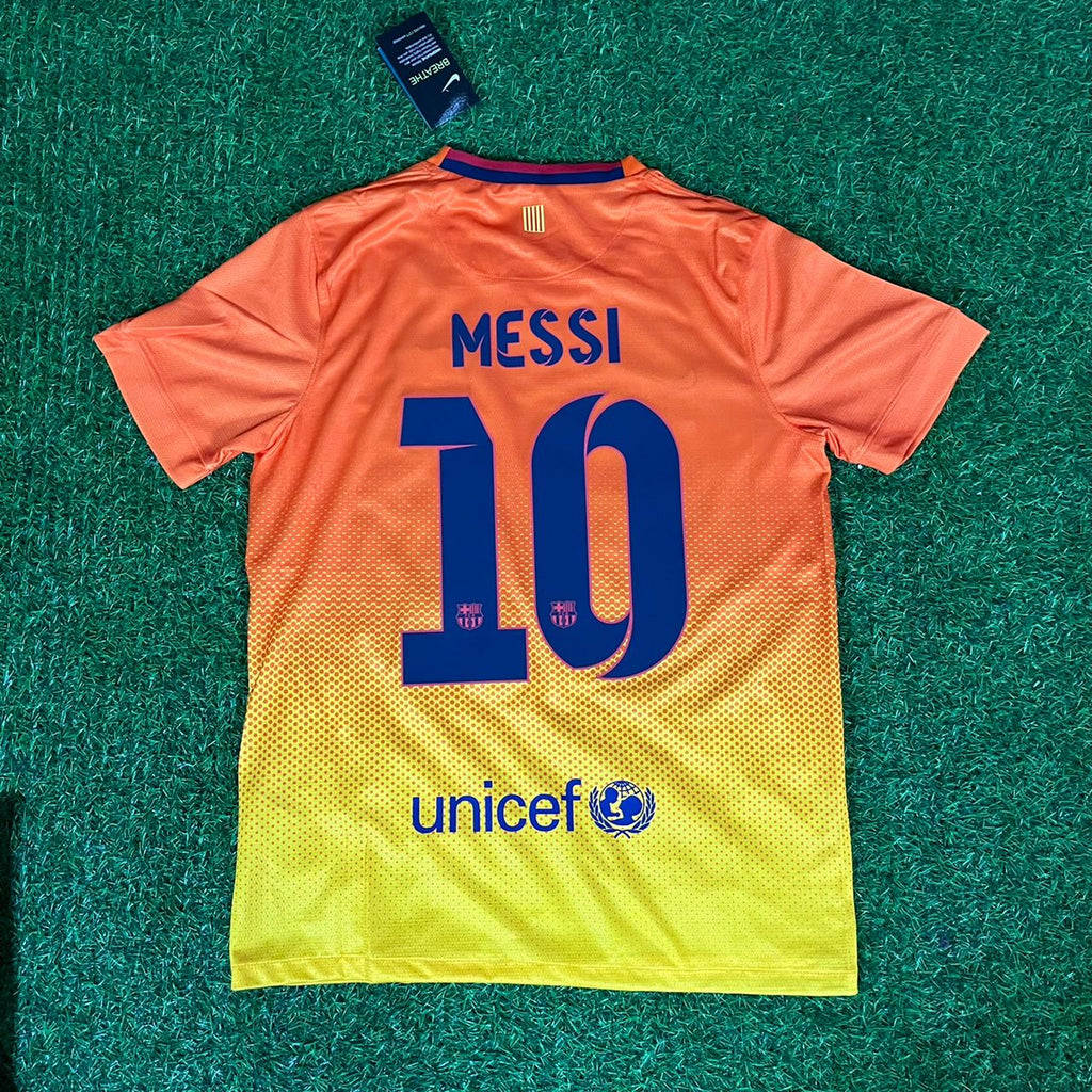 Lionel Messi 10 – Barcelona 2012–2013 Orange Retro Trikot – | Trikot | Maillot Fußballtrikot