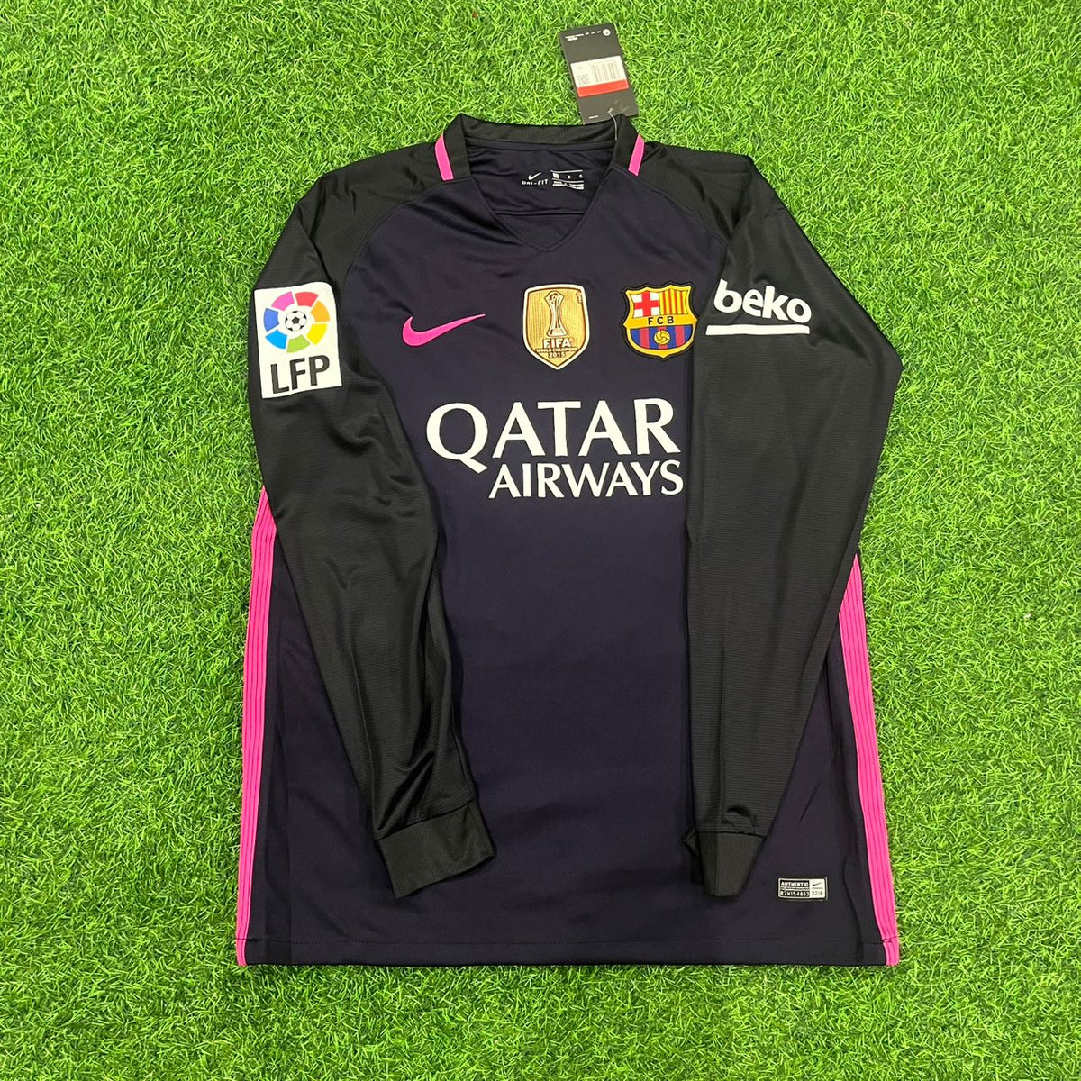Lionel Messi Barcelona 2016/17 Retro Langarm Fußballtrikot-Set