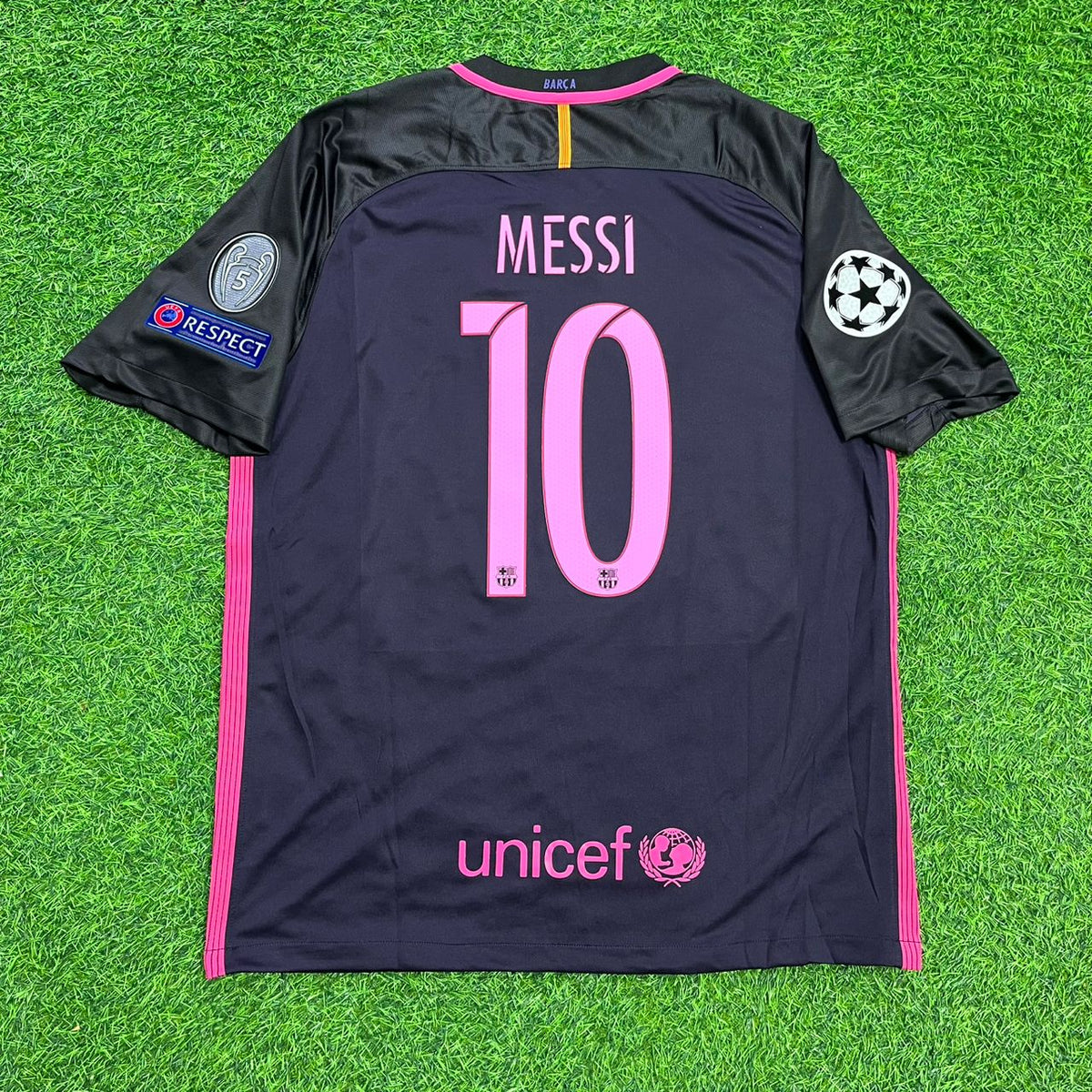 Lionel Messi Barcelone 2014/15 Maillot Rétro Noir Rose Maillot Trikot Maglia