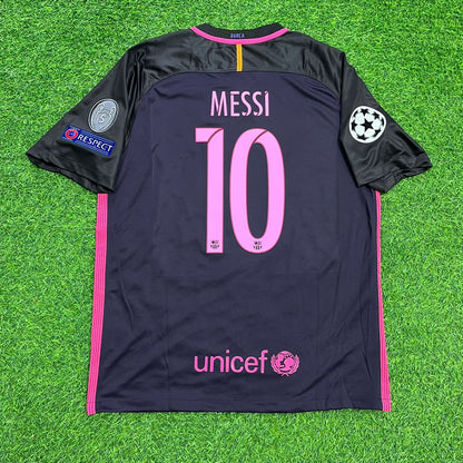 Lionel Messi Barcelone 2014/15 Maillot Rétro Noir Rose Maillot Trikot Maglia