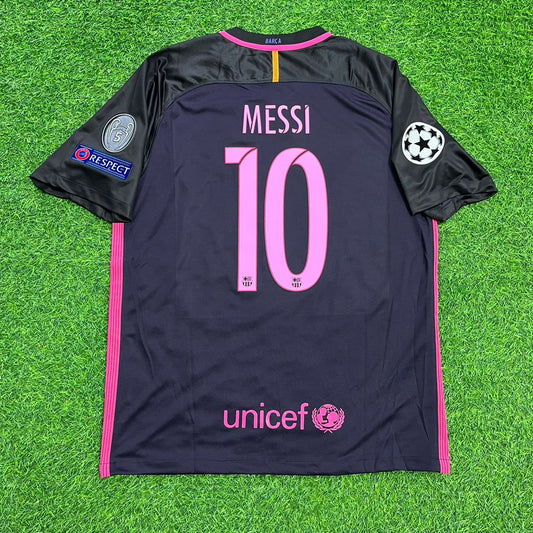 Lionel Messi Barcelona 2014/15 Retro Schwarz-Pink Trikot