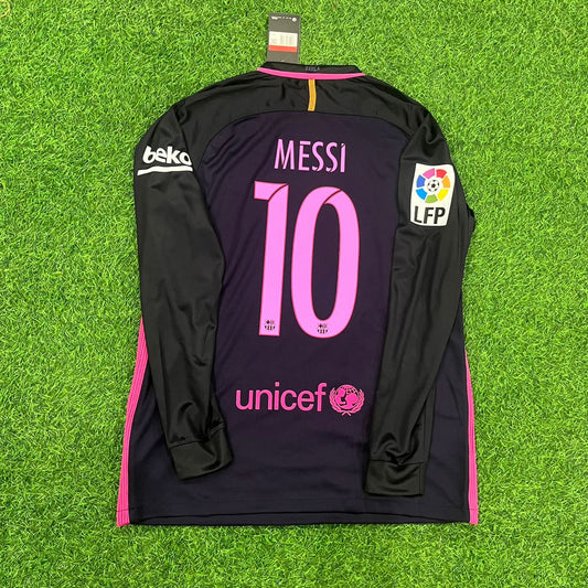 Maillot de football rétro à manches longues Lionel Messi Barcelone 2014-2015