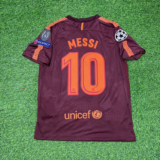 Maillot de foot rétro Lionel Messi Barcelone 2017-2018 Troisième