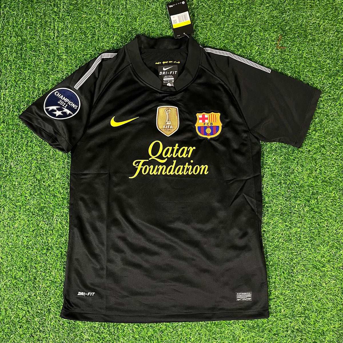 Carles Puyol Camiseta Retro Negra Barcelona 2011/12 Equipación Trikot Maglia