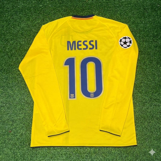 Maillot de football rétro Lionel Messi FC Barcelone saison 08/09 extérieur jaune Trikot