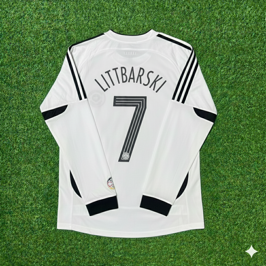 Pierre Littbarski Germany World Cup Long Sleeve White Retro Football Jersey