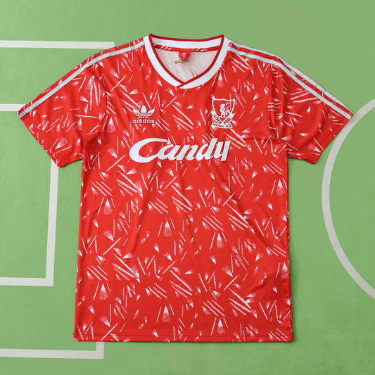 Camiseta de fútbol retro local de la temporada 1989-1991 del Liverpool