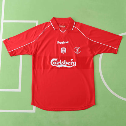 Camiseta de fútbol retro roja de local del Liverpool temporada 2000-2001 Trikot Maillot