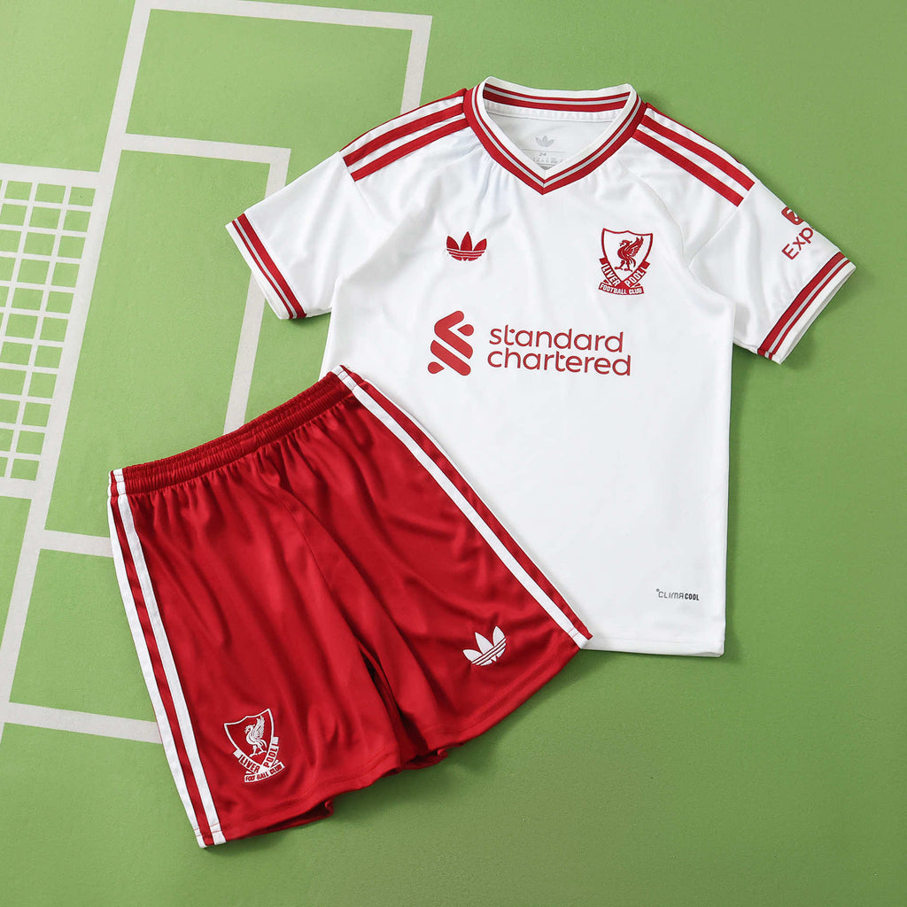 Liverpool 2026-2027 Season Kids Away White Football Jersey Trikot Maillot