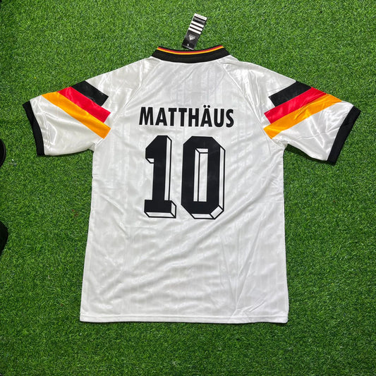 Lothar Matthäus Deutschland Deutschland Deutschland 1992 Weißes Retro Fußballtrikot