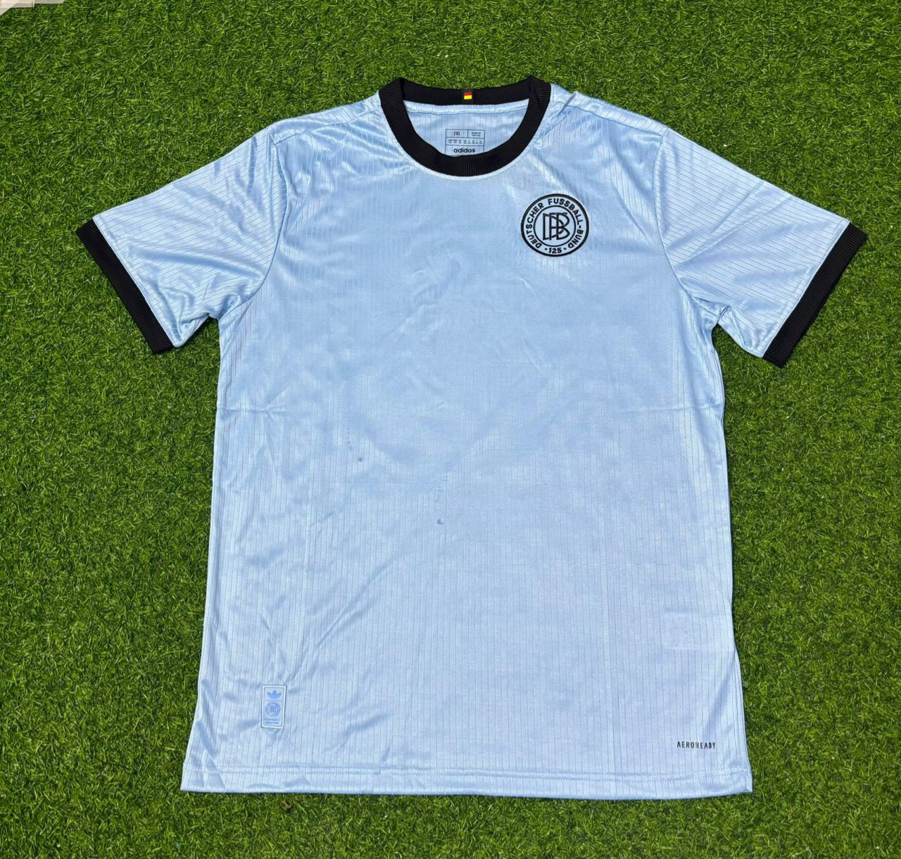 Germany 125th Year Special Clear Blue Retro Football Jersey