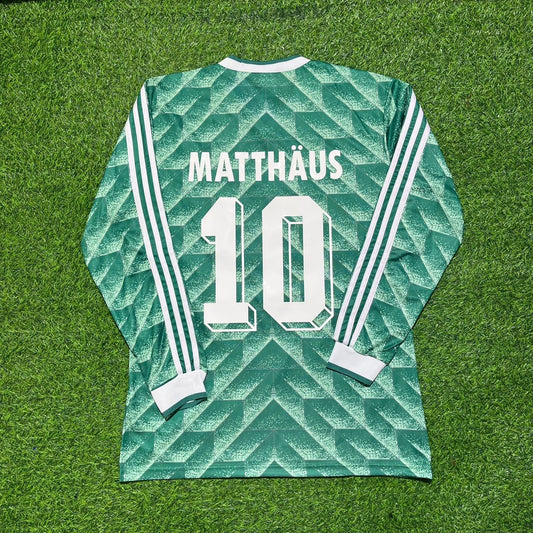 Lothar Matthäus Deutschland 1990 Weltmeisterschaft Grünes Langarm-Fußballtrikot