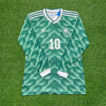 Lothar Matthäus Germany 1990 World Cup Green Long Sleeve Football Jersey