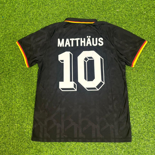 Lothar Matthäus Deutschland Schwarzes Polo Retro Erinnerungstrikot