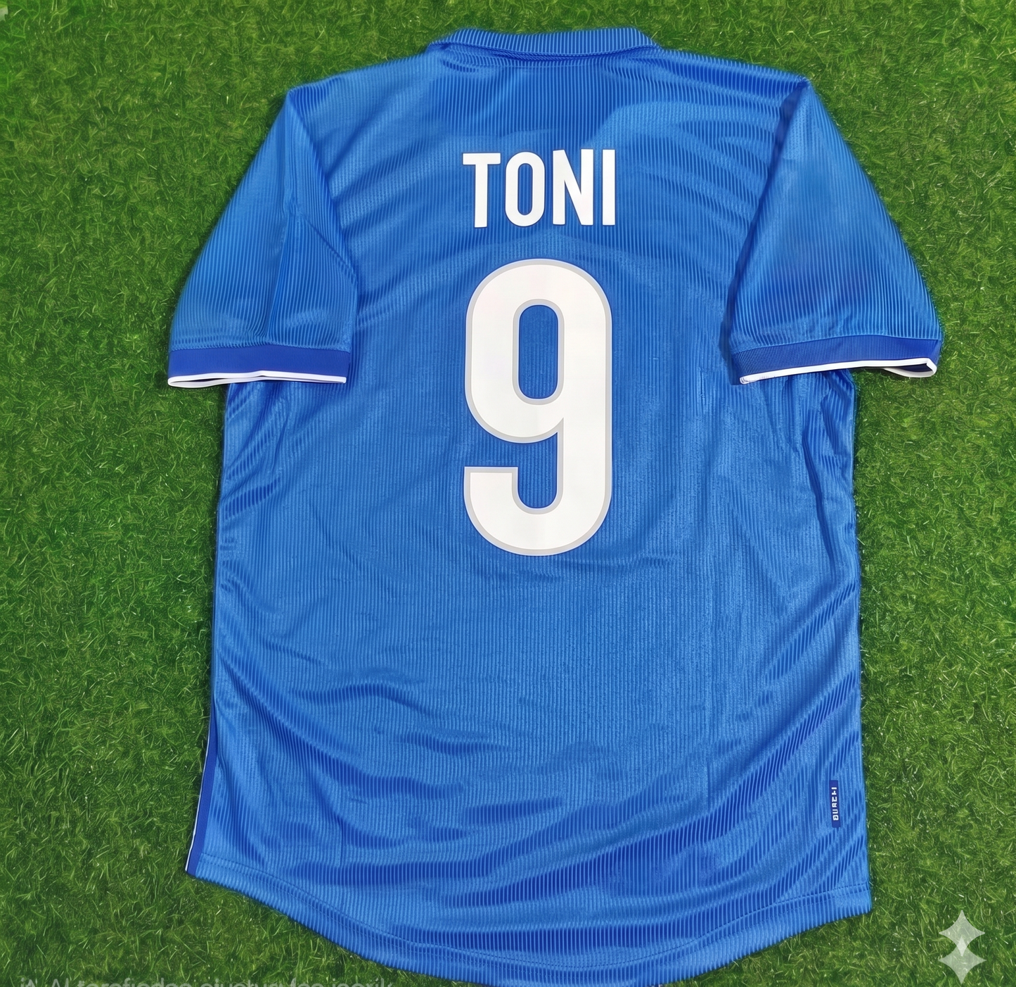 Luca Toni Italy Home Blue Retro Football Jersey
