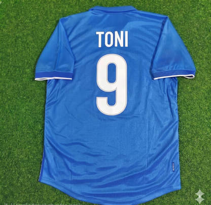 Luca Toni Italy Home Blue Retro Football Jersey