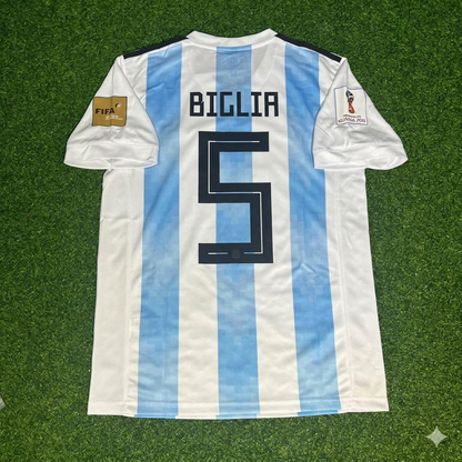 Lucas Biglia #5 Argentinien WM 2018 Heim Retro-Trikot