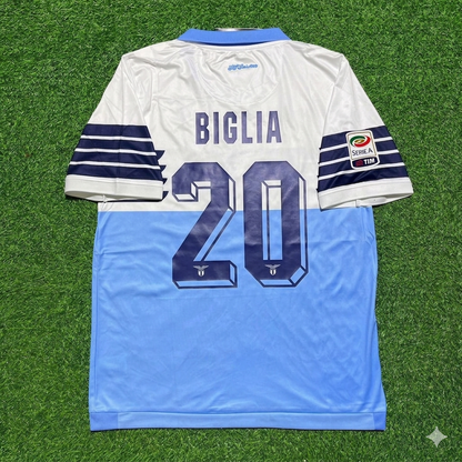 Lucas Biglia #20 Lazio Weiß Blau Retro Heimtrikot