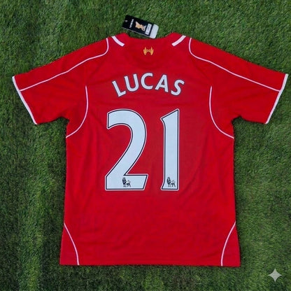 Lucas Leiva 21- Liverpool 2014/15 Home Retro Kit Jersey Trikot Maillot Soccer Shirt