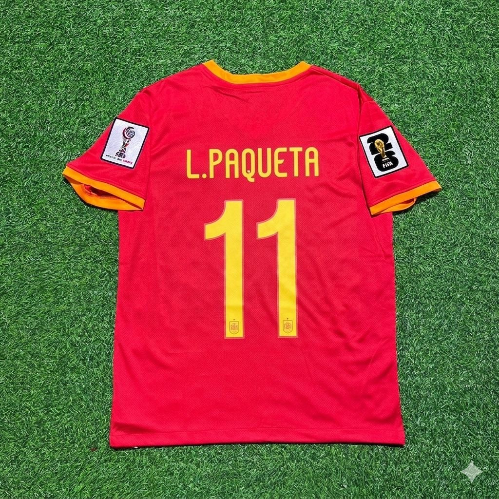 Lucas Paquetá 11# Brazil 2026 World Cup Red Jersey Trikot