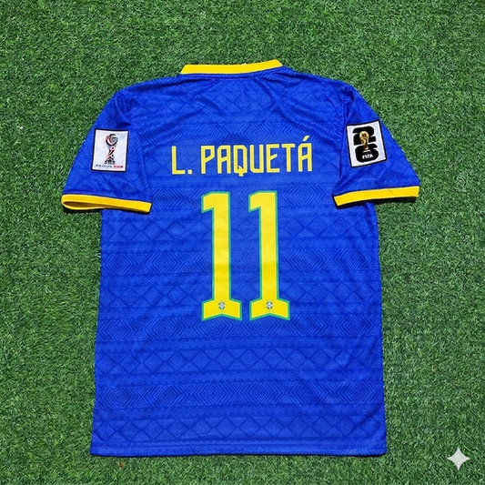 Lucas Paquetá 11 - Brasilien WM 2026 Blau Neues Saison Trikot