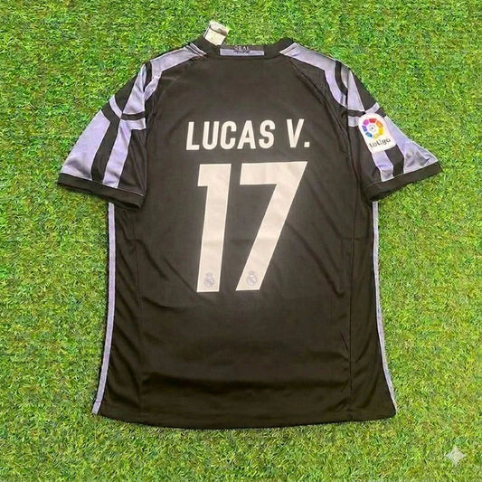 Lucas Vázquez 17- Real Madrid 2016 Schwarzes Retro-Fußballtrikot