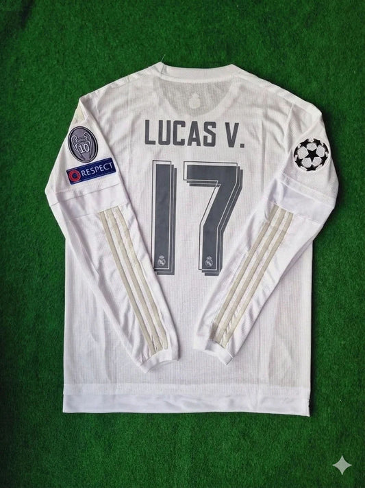 Lucas Vázquez 17- Real Madrid 2016 Champions League Finale Langarm Trikot Maillot Fußballtrikot