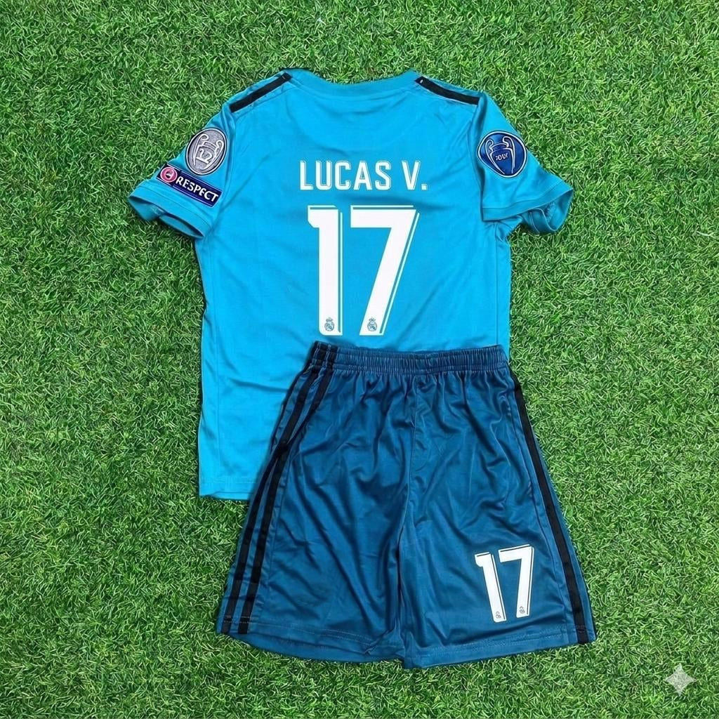 Lucas Vazquez 17- Real Madrid 2017 /2018 Kids Kit Jersey Soccer Shirt KinderTrikot