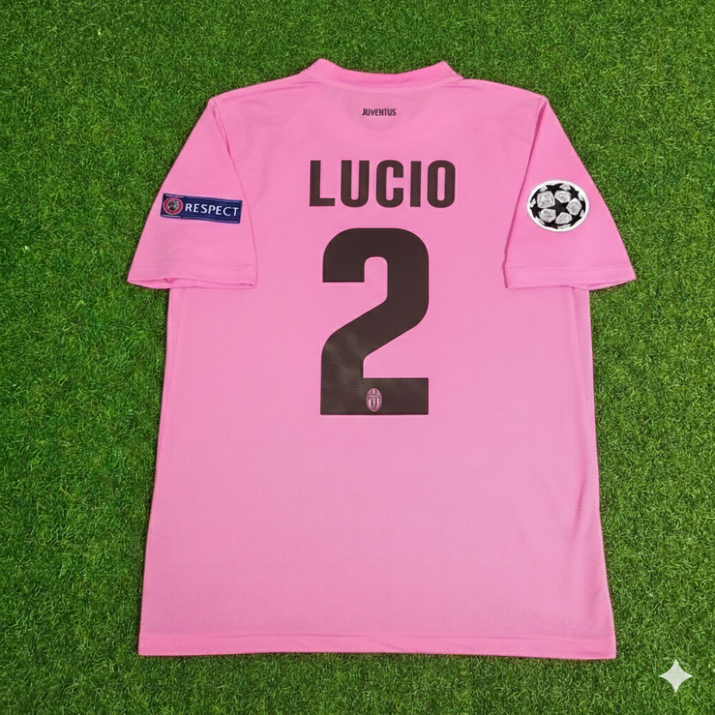 Maillot de football rétro Lucio Juventus rose saison 2012-2013