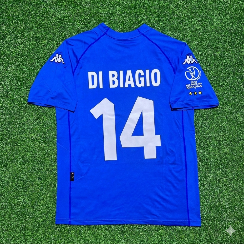 Luigi Di Biagio #14 Italien 2002 WM Heim Retro Trikot