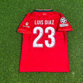 Maillot de football rétro domicile Luis Diaz #23 Liverpool Finale Ligue des Champions 2022