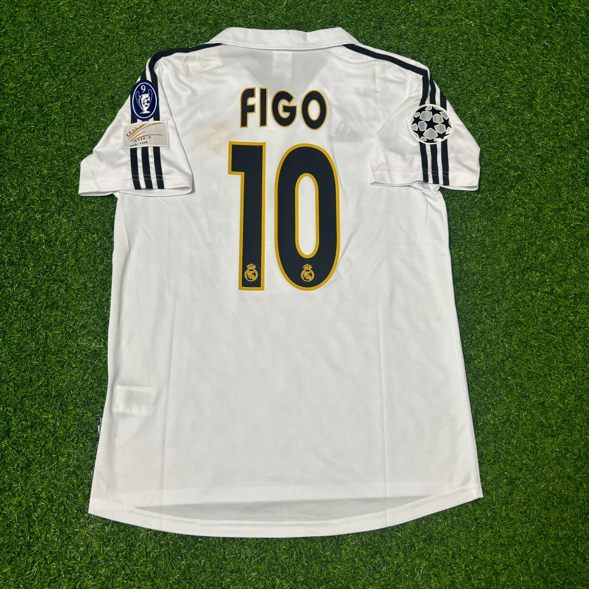 Luís Figo #10 Real Madrid 2003 2004 White Home Retro Jersey Shirt Trikot
