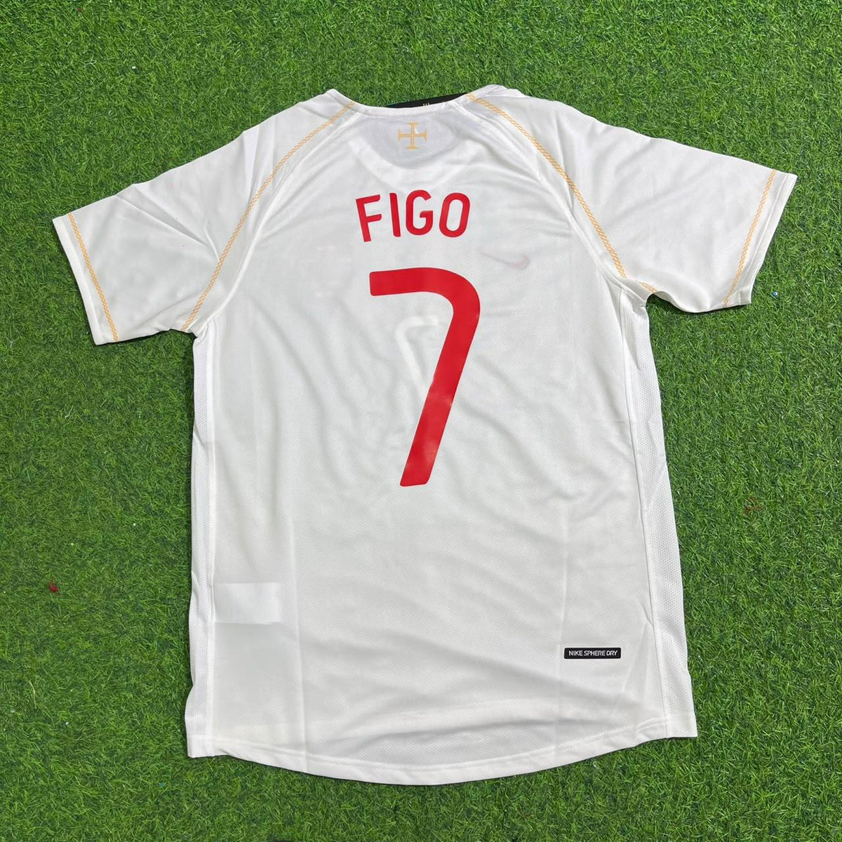 Luis Figo Portugal 2002 Retro White Debut Football Jersey