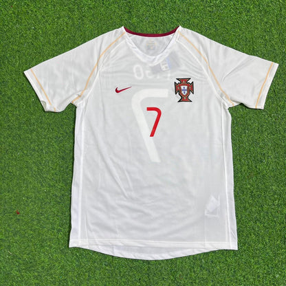 Luis Figo Portugal 2002 Retro White Debut Football Jersey