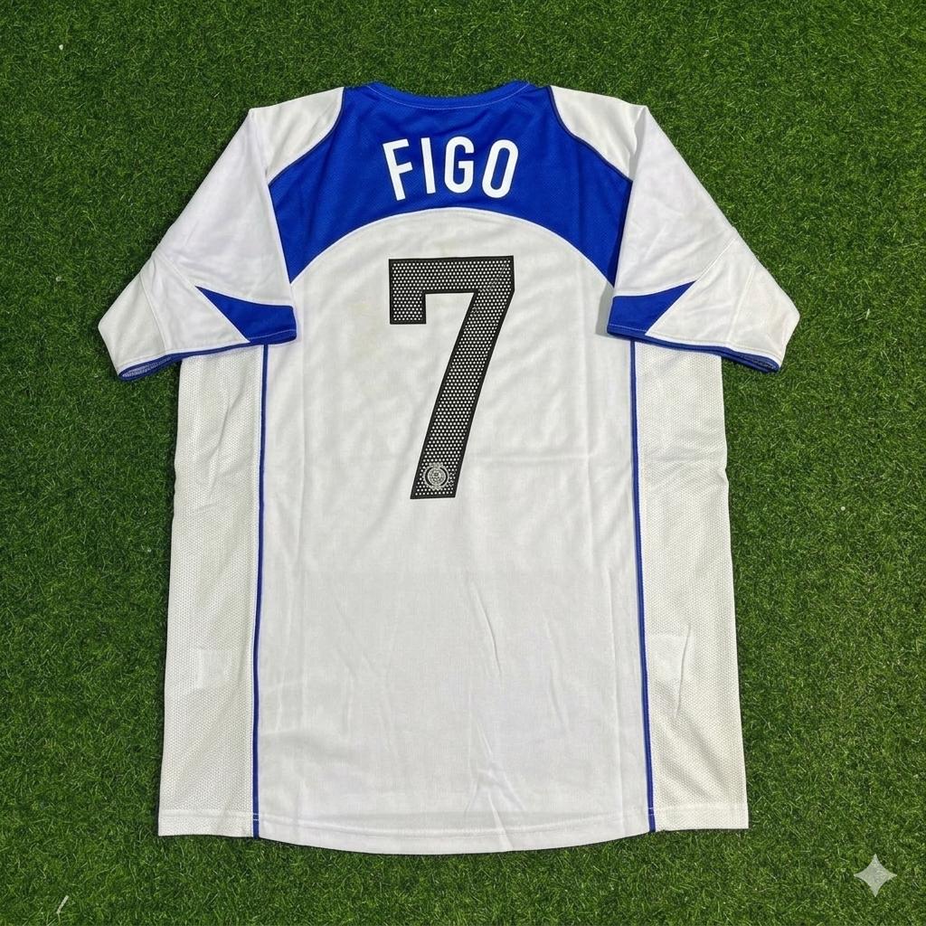 Luis Figo Inter Mailand Retro Weißes Fußballtrikot