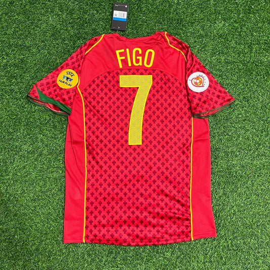 Luis Figo Portugal EURO 2004 Retro Heim Rot Trikot