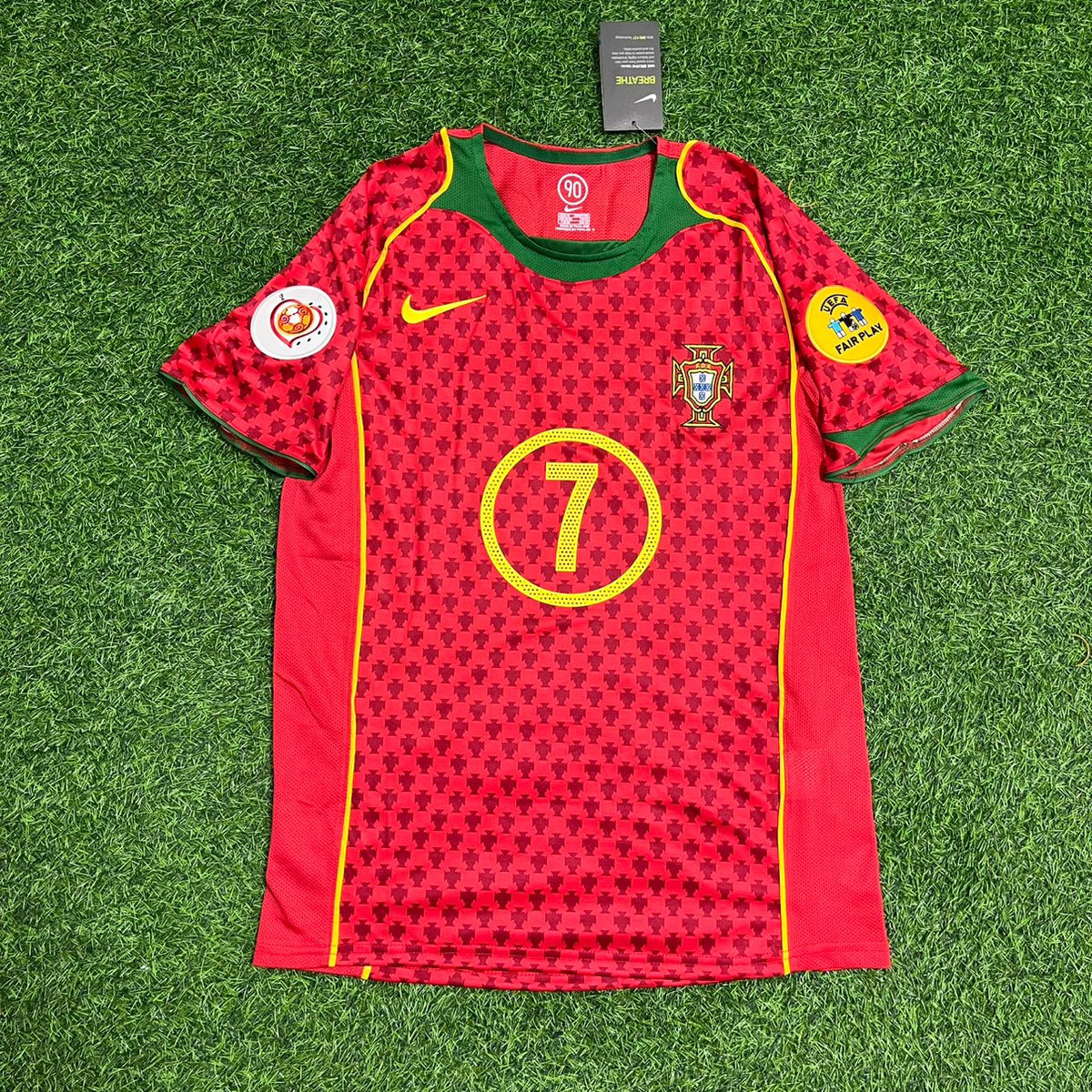Luis Figo Portugal EURO 2004 Retro Home Red Jersey Trikot