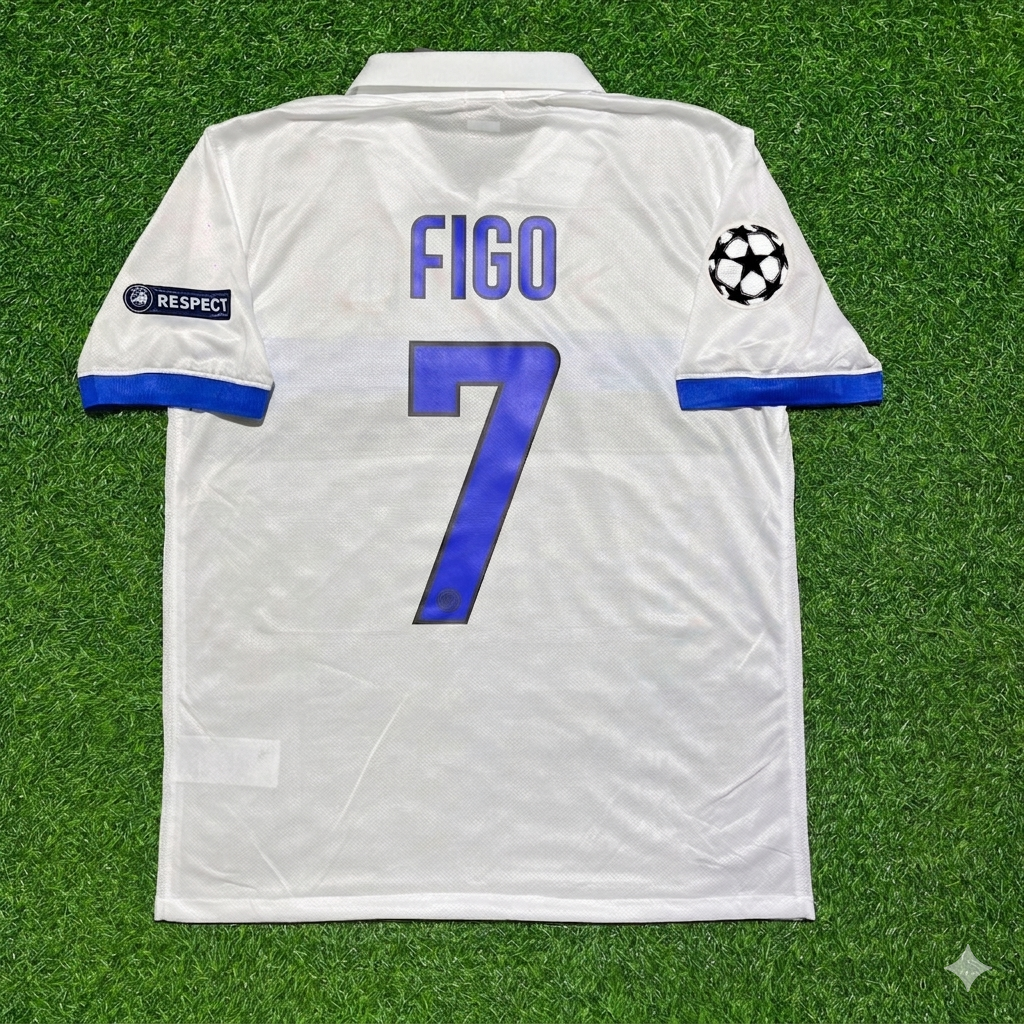 Luis Figo Inter 2009/2010 Weißes Retro-Fußballtrikot