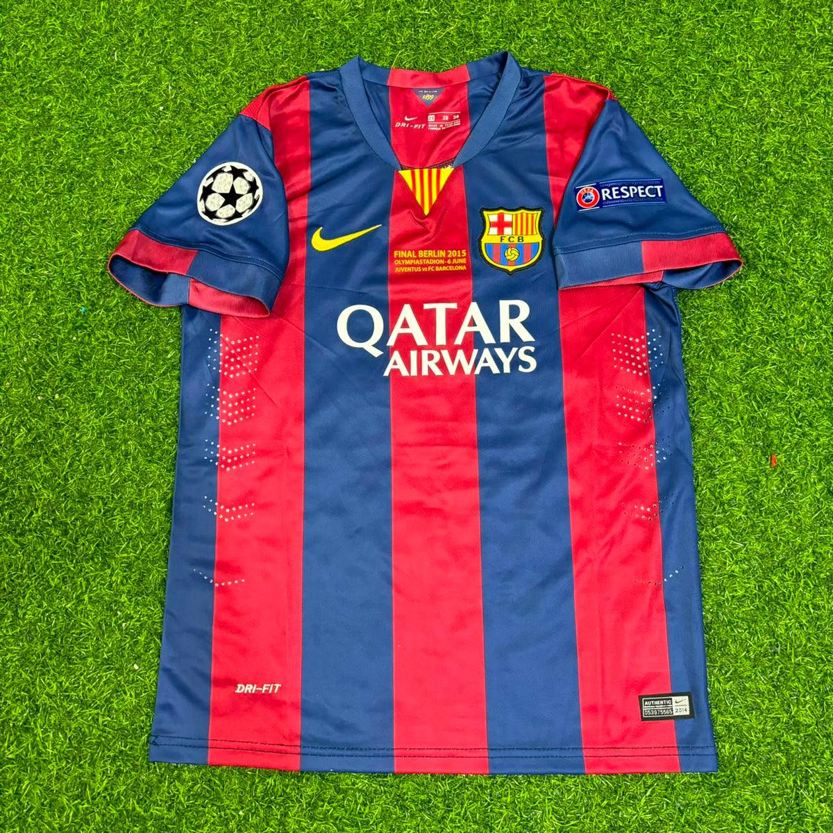 Luis Suárez #9 Barcelona 2015 Champions League Final Kids Retro Jersey