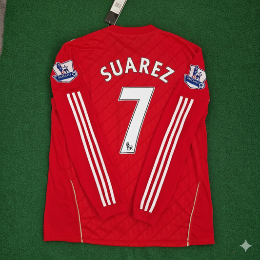 Liverpool 2010/12 Long Sleeve Red Retro Jersey – Luis Suarez