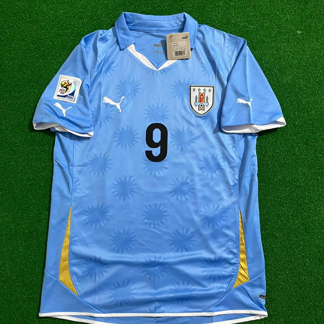 Luis Suarez Uruguay 2010 South Aftica World Cup Blue Retro Jersey Soccer Shirt