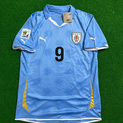 Luis Suarez Uruguay 2010 South Aftica World Cup Blue Retro Jersey Soccer Shirt