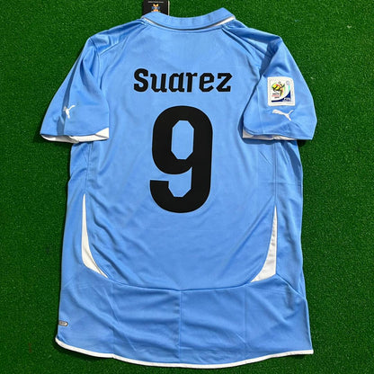 Luis Suarez Uruguay 2010 South Aftica World Cup Blue Retro Jersey Soccer Shirt