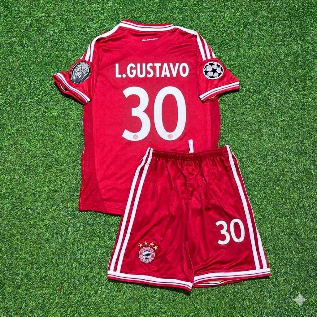 Bayern Munich 2013 Champions League Final Kids Retro Jersey – Luiz Gustavo 30