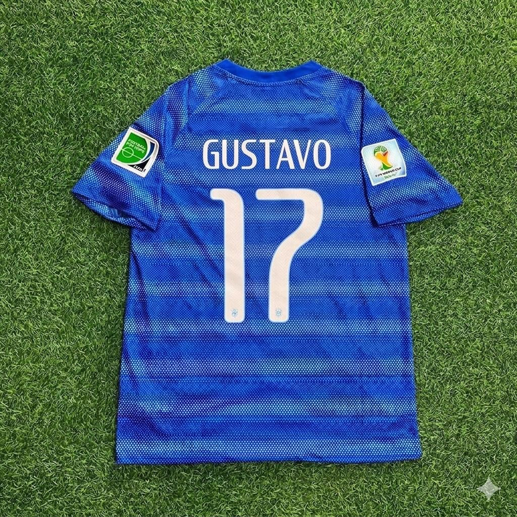 Luiz Gustavo 17 – 2014 WM Retro Blaues Trikot