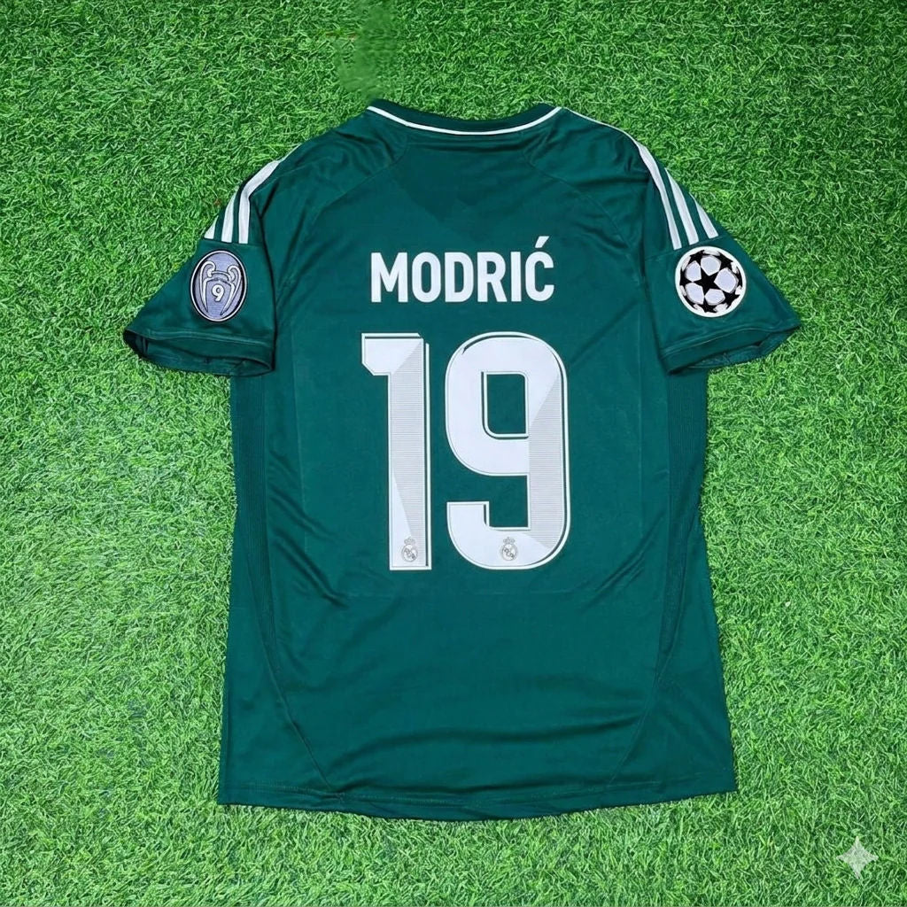 Luka Modrić #19 Real Madrid 2012-2013 Champions League Green Jersey Soccer Shirt