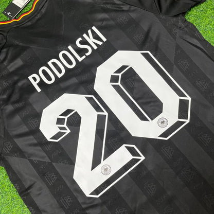 Lukas Podolski 20# Maillot de football rétro vintage noir Allemagne