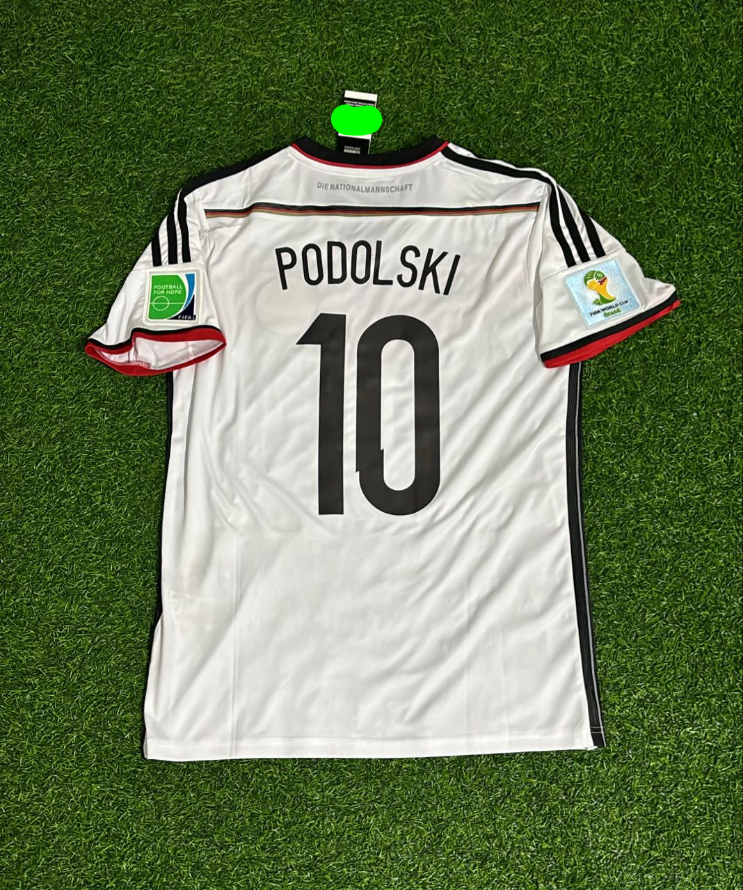 Lukas Podolski - Alemania Deutschland Copa Mundial 2014 Camiseta Retro Blanca Trikot Maillot Fútbol